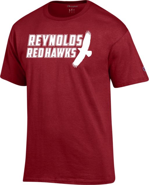 J. Sargeant Reynolds Champion T Shirt Reynolds Red Hawks with Mascot - ONLINE ONLY